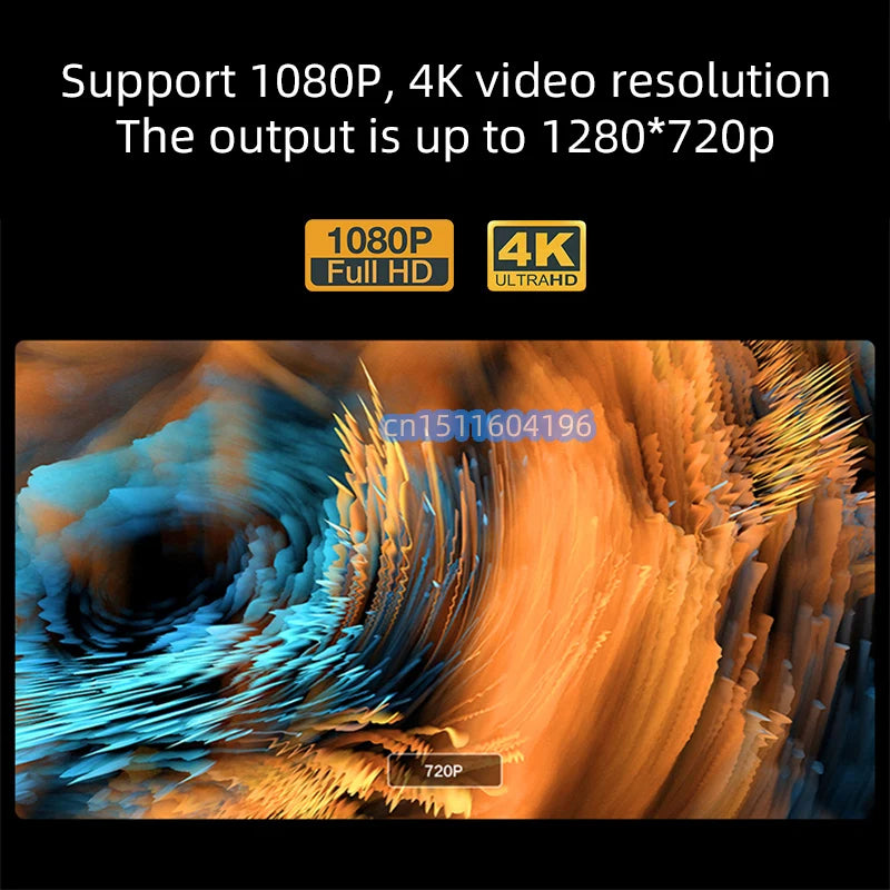 360° Free Rotation Portable Smart Android Projector for Movie Nights, Camping, Parties, Sports Events, Fitness and Yoga, and more.
