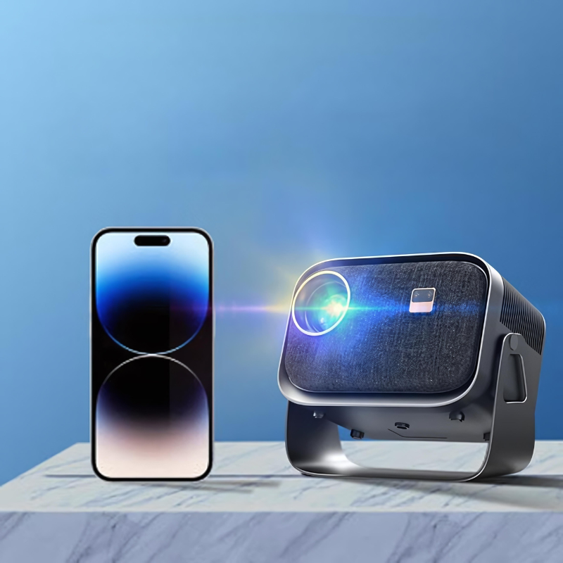 360° Free Rotation Portable Smart Android Projector for Movie Nights, Camping, Parties, Sports Events, Fitness and Yoga, and more.