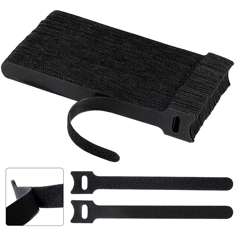 Reusable Hook & Loop Cable Ties – Adjustable Nylon Cable Organizer Straps for Cord Management, Home & Office Storage - No-Cut, DIY-Friendly