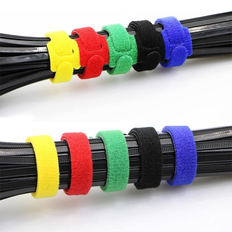 Reusable Hook & Loop Cable Ties – Adjustable Nylon Cable Organizer Straps for Cord Management, Home & Office Storage - No-Cut, DIY-Friendly