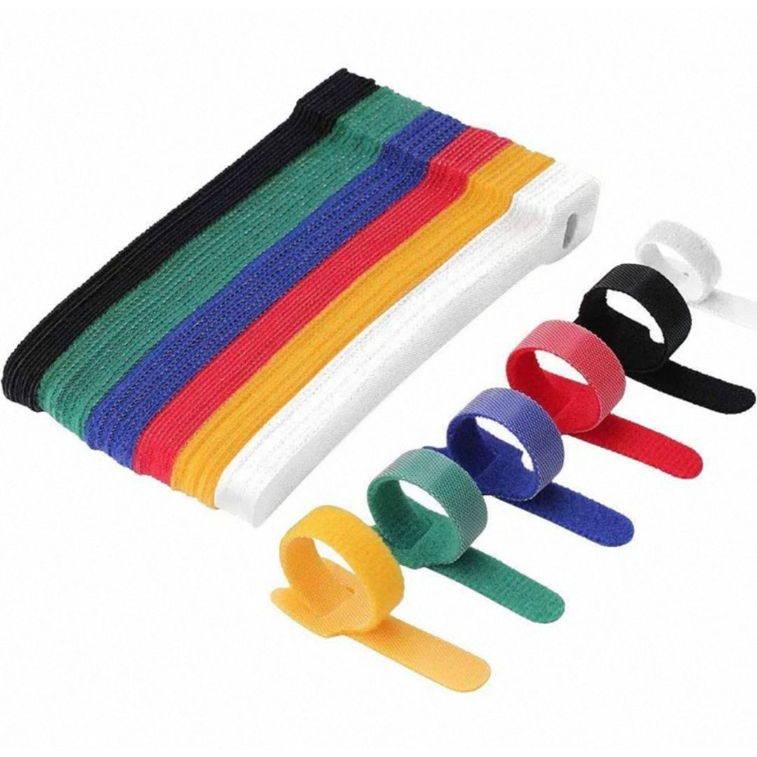 Reusable Hook & Loop Cable Ties – Adjustable Nylon Cable Organizer Straps for Cord Management, Home & Office Storage - No-Cut, DIY-Friendly