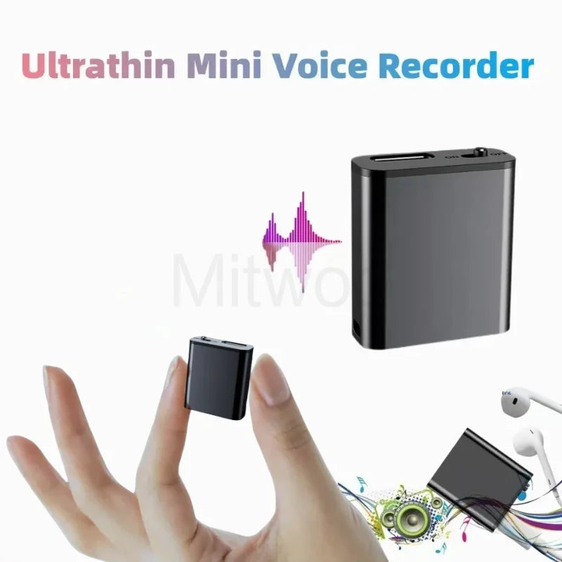 Mini Voice Recorder – Ultra-Compact Magnetic Recorder with DSP Noise Reduction, Voice Activation, 13-hour Continuous Recording, OTG Support