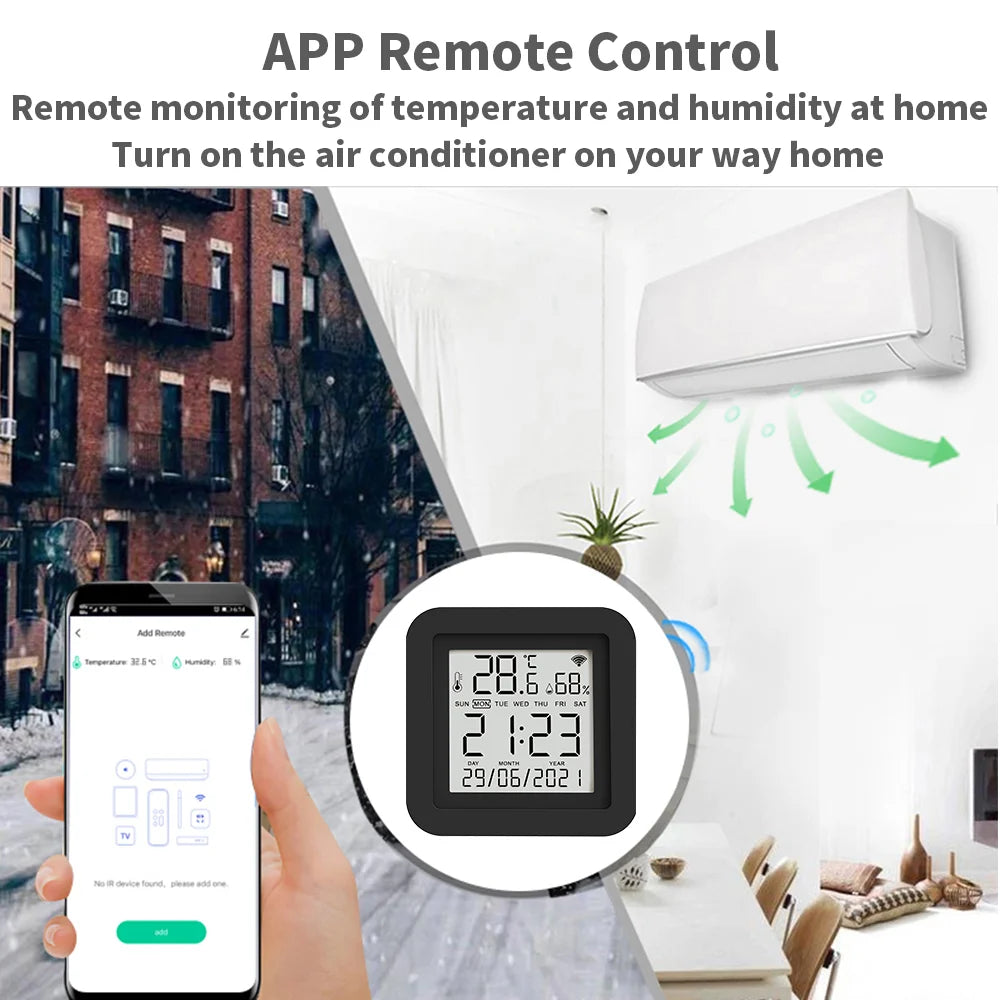 Smart IR Remote Hub with Temperature & Humidity Sensor – Voice-Controlled Automation for AC, TV & More (Works with Alexa, Google, Tuya Smart)