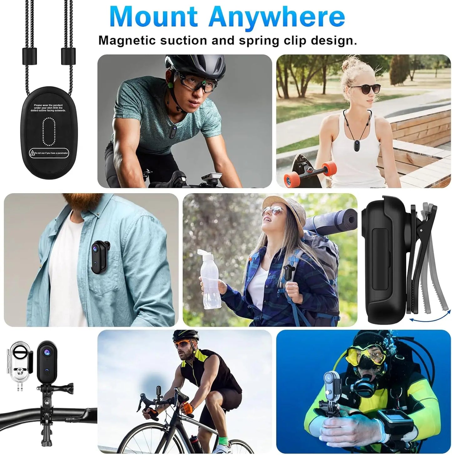 4K Mini Body Camera – Ultra-Light, Thumb-Sized Wearable Action Cam with Smart APP Control, Magnetic Mount & Waterproof Case (128GB Support)