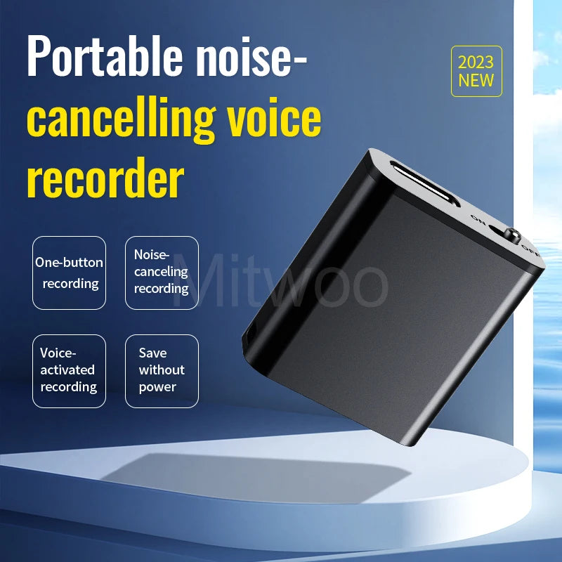 Mini Voice Recorder – Ultra-Compact Magnetic Recorder with DSP Noise Reduction, Voice Activation, 13-hour Continuous Recording, OTG Support