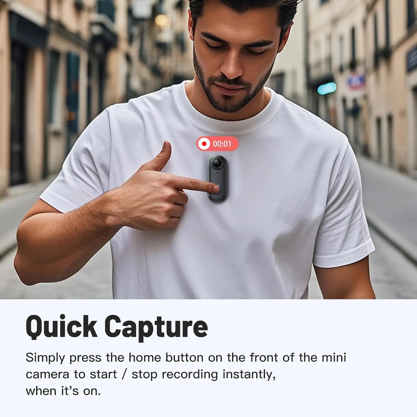 4K Mini Body Camera – Ultra-Light, Thumb-Sized Wearable Action Cam with Smart APP Control, Magnetic Mount & Waterproof Case (128GB Support)