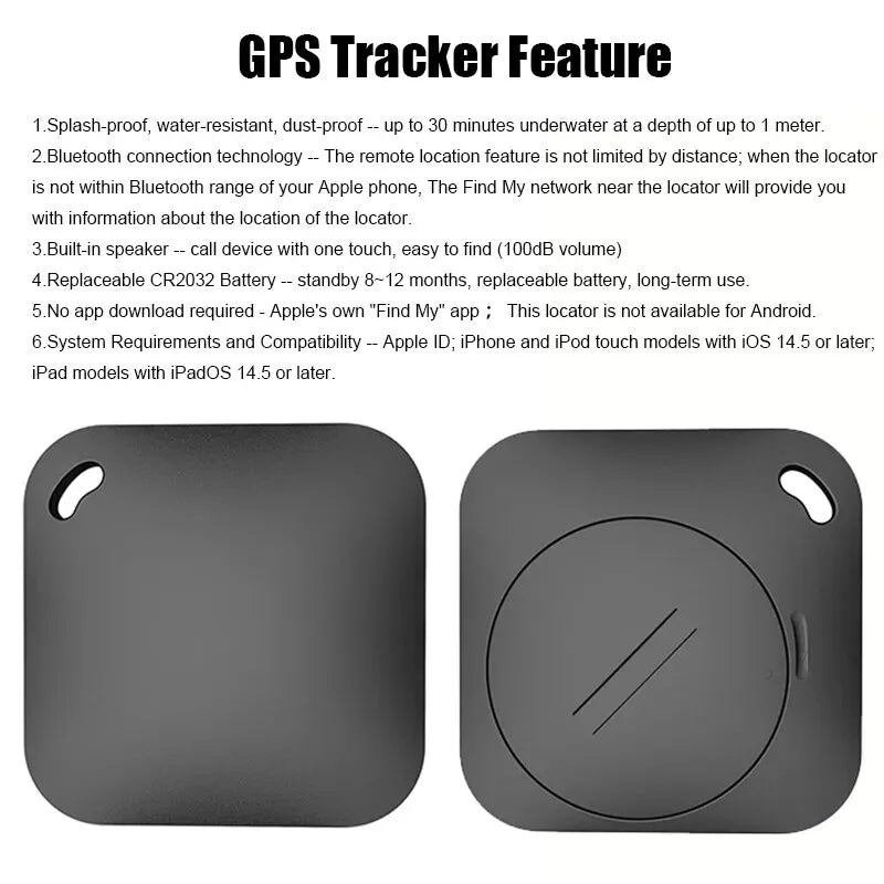 Smart Bluetooth GPS Tracker – Apple Find My Compatible, Anti-Lost Locator for Keys, Pets, and Kids with 100dB Speaker