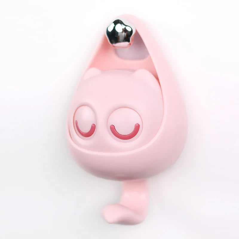 WinkyCat Drill Free Adhesive Hook - Cute Cartoon Wall Hook with Winking Eyes for Home & Bathroom Organization