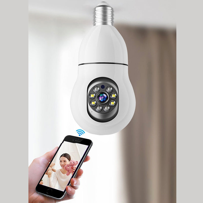 Smart Light Bulb Camera for Home Security with Ultra-Clear Imaging, 360-Degree Pan-Tilt Rotation, Motion Detection and Tracking