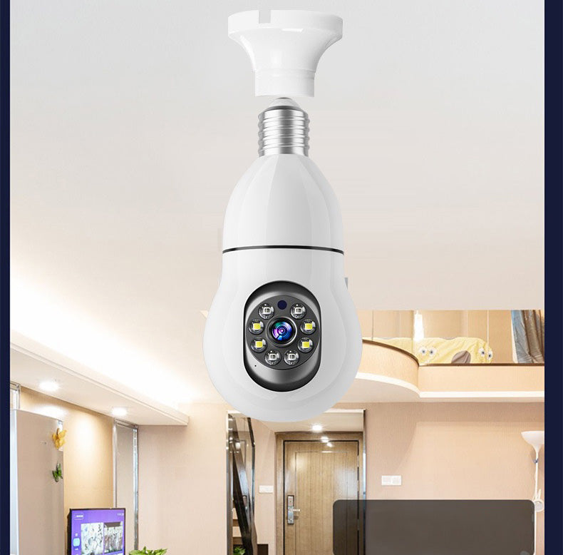 Smart Light Bulb Camera for Home Security with Ultra-Clear Imaging, 360-Degree Pan-Tilt Rotation, Motion Detection and Tracking