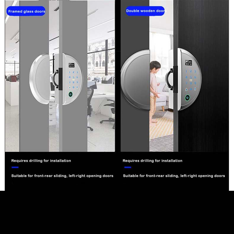 Strong Secure Smart Glass Door Lock with Weatherproof Alloy Casing and Various Unlocking Options like Fingerprint, Mobile APP, NFC, etc.