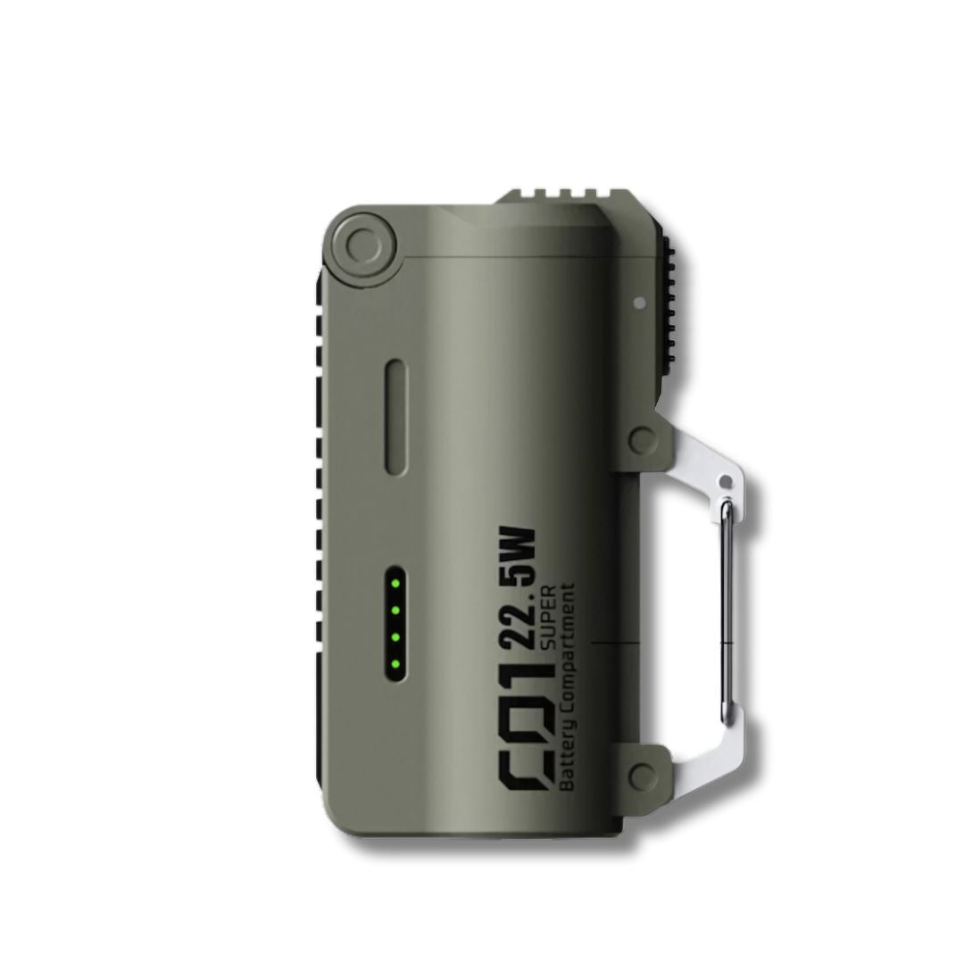 Tactical Power Pod – Swappable Battery Portable Charger with 22.5W Fast Charging & Carabiner Clip for Outdoor & Travel Use | 2025 New Release