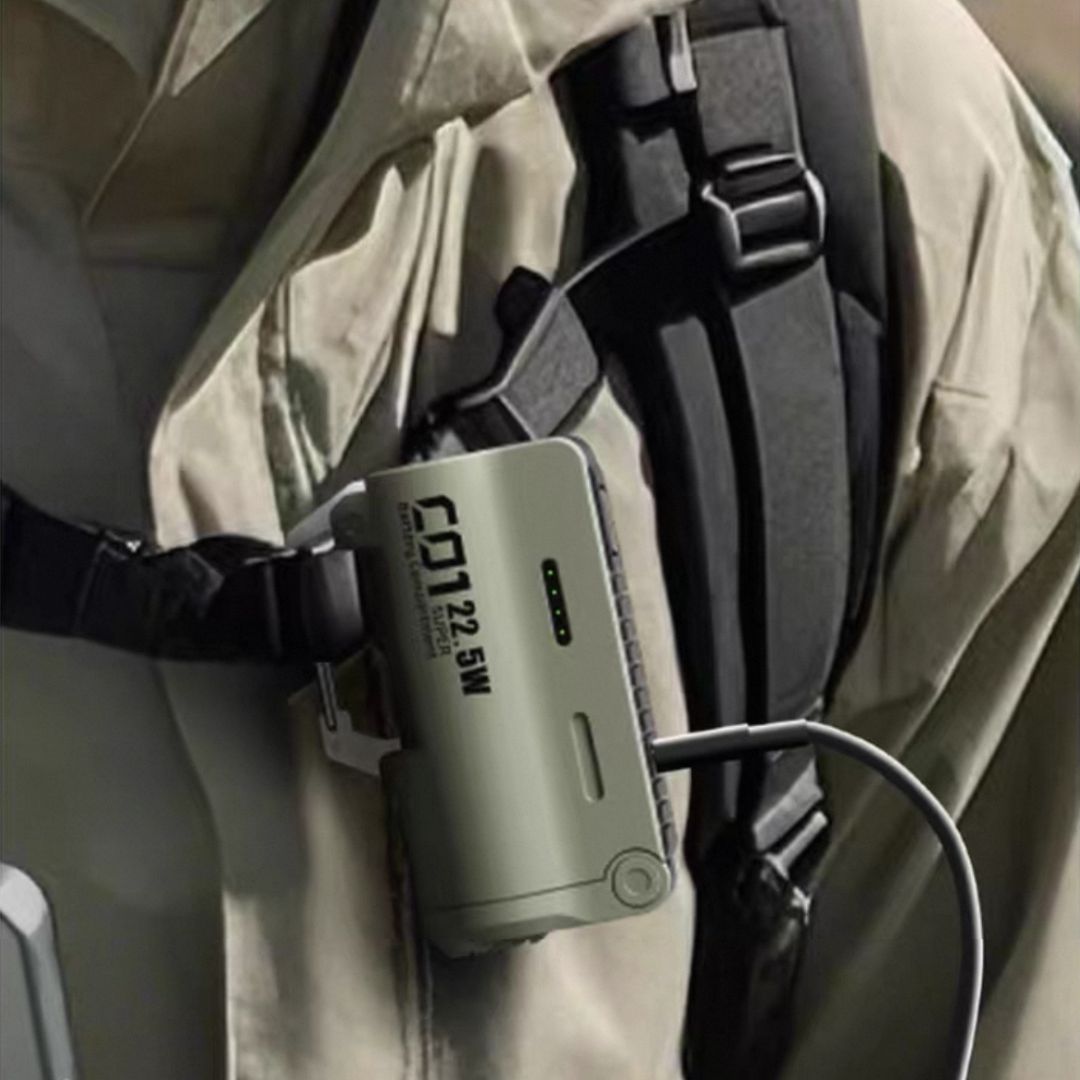 Tactical Power Pod – Swappable Battery Portable Charger with 22.5W Fast Charging & Carabiner Clip for Outdoor & Travel Use | 2025 New Release