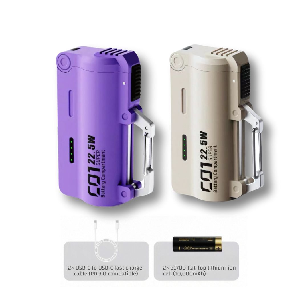 Tactical Power Pod – Swappable Battery Portable Charger with 22.5W Fast Charging & Carabiner Clip for Outdoor & Travel Use | 2025 New Release