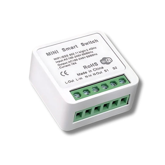 16A Mini WiFi Smart Switch 2-Way Light Switch - Dual Control Module for Smart Home Automation, Works with Alexa, Google Home & Smart Life App