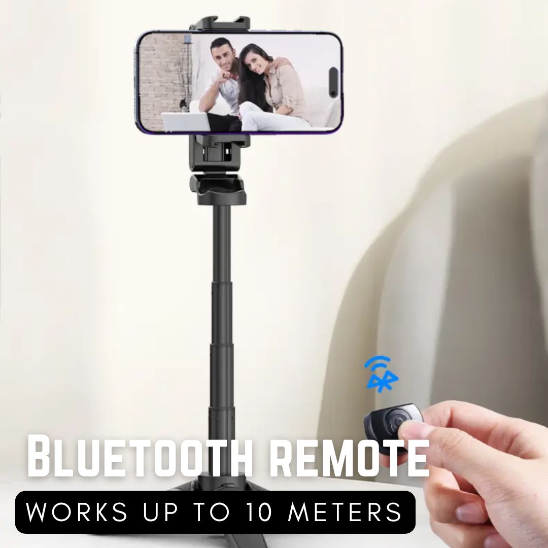 Palm-Sized 3-In-1 Phone Camera Shutter Grip, Tripod, and Selfie Stick with 10-Meter Wireless Remote Control for 2024 Travel