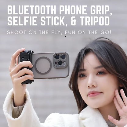 Palm-Sized 3-In-1 Phone Camera Shutter Grip, Tripod, and Selfie Stick with 10-Meter Wireless Remote Control for 2024 Travel