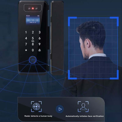 3D Face Recognition Fingerprint Smart Glass Door Lock with Multiple Unlocking Methods for Offices, Shops, Apartments