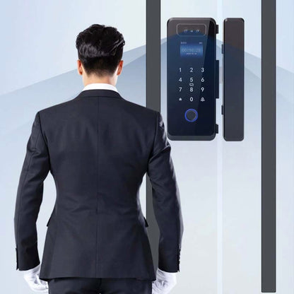 3D Face Recognition Fingerprint Smart Glass Door Lock with Multiple Unlocking Methods for Offices, Shops, Apartments