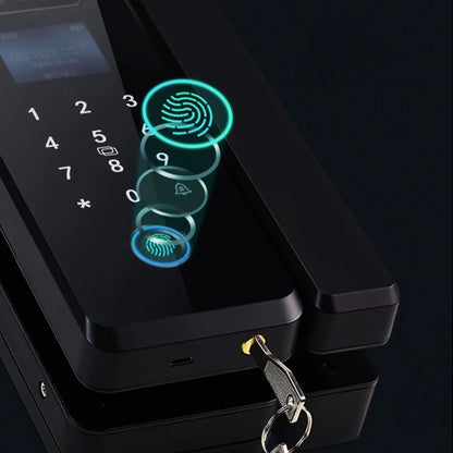 3D Face Recognition Fingerprint Smart Glass Door Lock with Multiple Unlocking Methods for Offices, Shops, Apartments