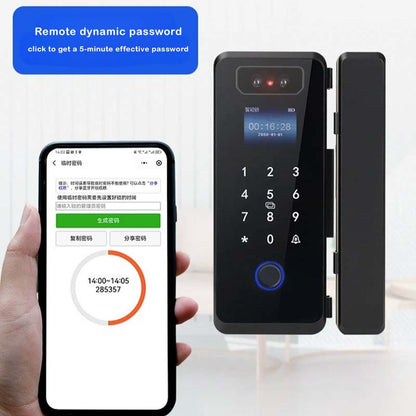 3D Face Recognition Fingerprint Smart Glass Door Lock with Multiple Unlocking Methods for Offices, Shops, Apartments