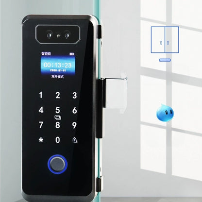 3D Face Recognition Fingerprint Smart Glass Door Lock with Multiple Unlocking Methods for Offices, Shops, Apartments