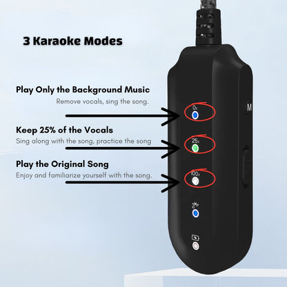 Speaker-Mountable AI Vocal Remover with Bluetooth Adapter Function to Turn Any Speakers to Karaoke Machines Instantly