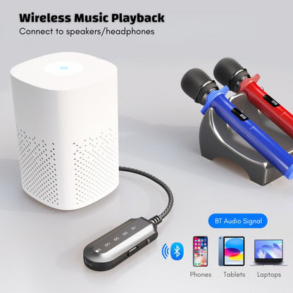 Speaker-Mountable AI Vocal Remover with Bluetooth Adapter Function to Turn Any Speakers to Karaoke Machines Instantly