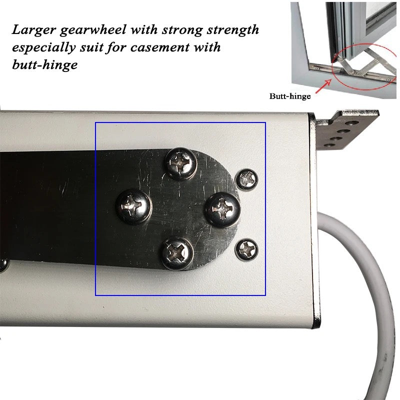 Automatic Electric Folding Arm Window Opener Casement with Quiet, Obstruction-Sensing Operation and Controlled by Mobile APP, Voice, Wireless Remote