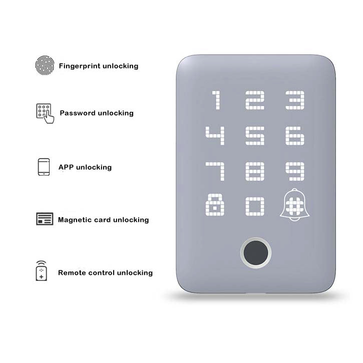 Bidirectional Universal Usage Smart Glass Door Lock with Multiple Ways to Unlock and Attendance and Timekeeping