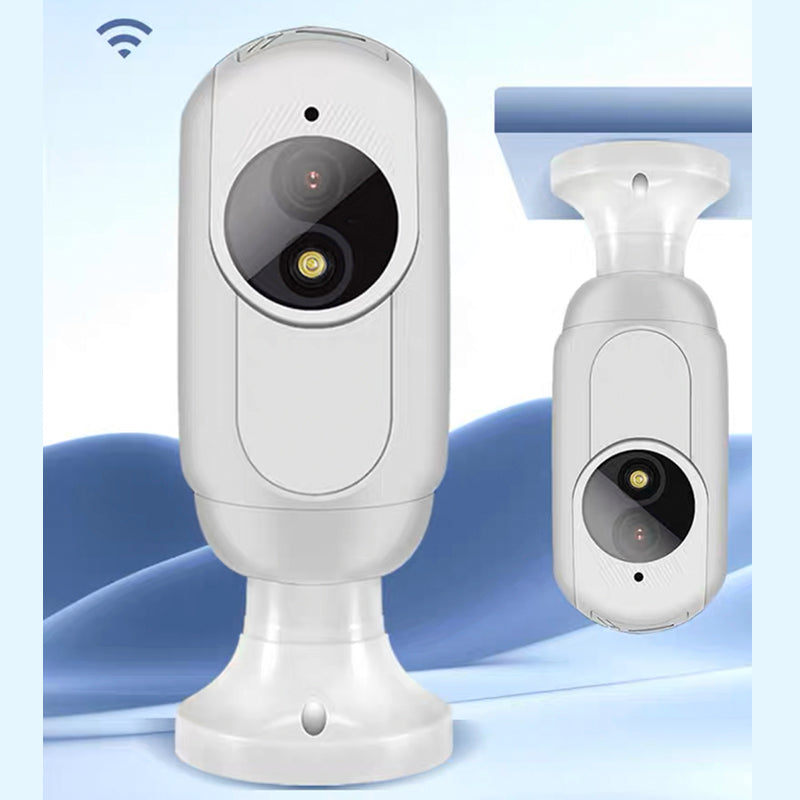 4K Bulb Wireless Security Camera with 360° Panoramic View, 3 Night Vision Modes, Human Activity Detection and Sound Alarm