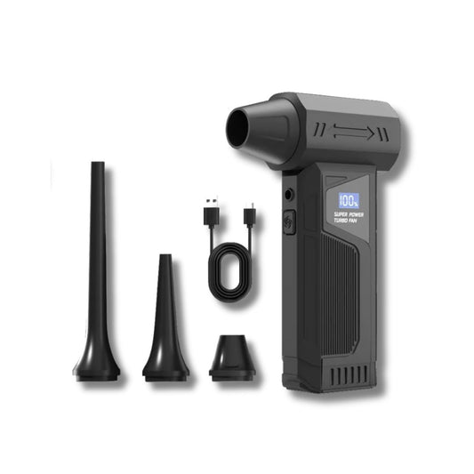 2025 New Handheld Turbo Electric Air Duster with 110,000 RPM Brushless Motor, LED Light, Digital Display & Multi-Nozzle Kit