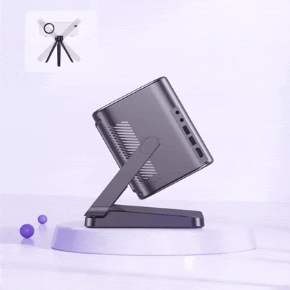 Portable 1080P Smart Projector Running on Android TV OS with A Desktop Stand Allowing for 180° Flexible Rotation