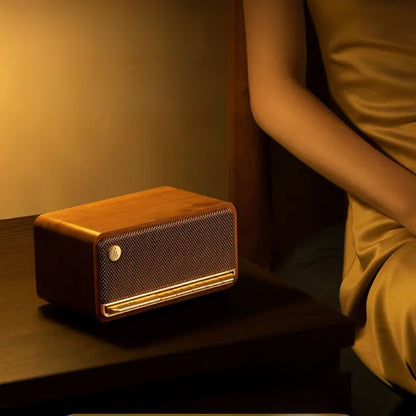 Vintage-Inspired, Elegant, and High-Fidelity Portable Bluetooth Wooden Speaker