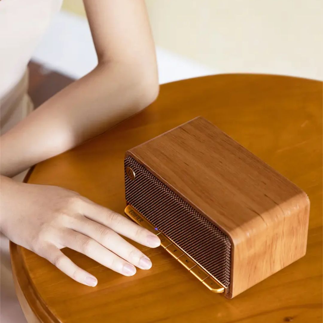 Vintage-Inspired, Elegant, and High-Fidelity Portable Bluetooth Wooden Speaker