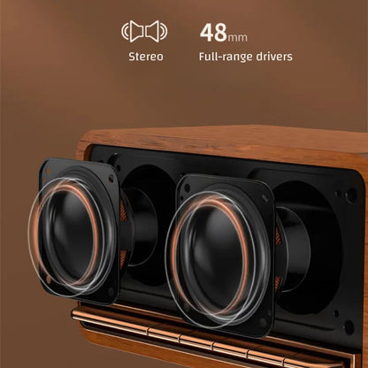 Vintage-Inspired, Elegant, and High-Fidelity Portable Bluetooth Wooden Speaker