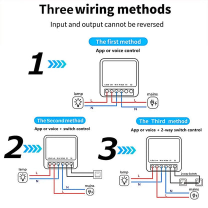 16A Mini WiFi Smart Switch 2-Way Light Switch - Dual Control Module for Smart Home Automation, Works with Alexa, Google Home & Smart Life App