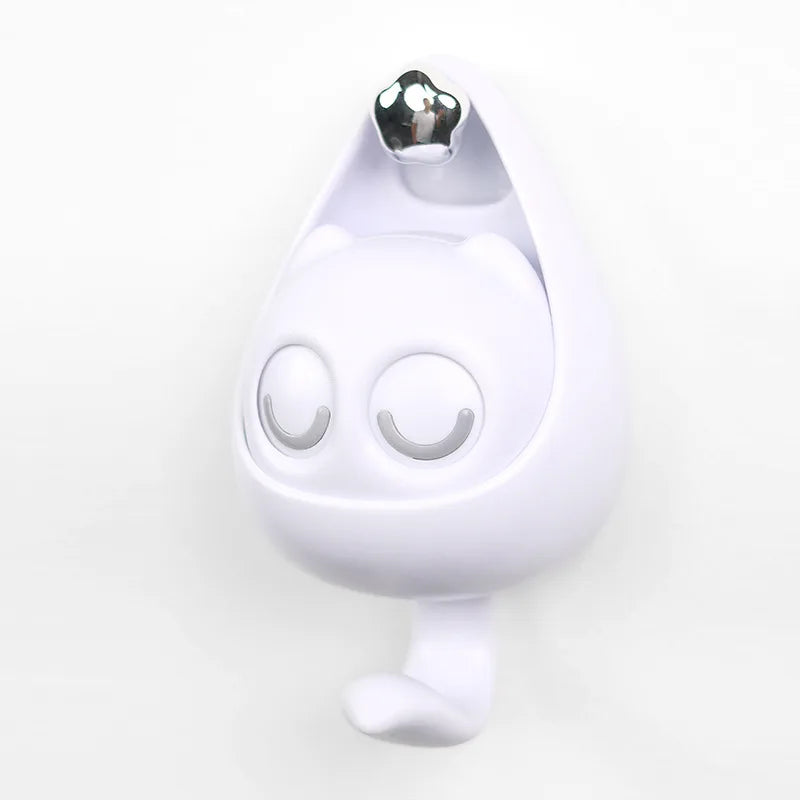 WinkyCat Drill Free Adhesive Hook - Cute Cartoon Wall Hook with Winking Eyes for Home & Bathroom Organization