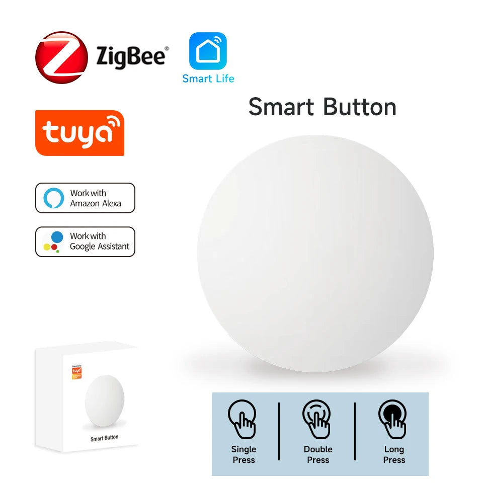 Tuya Zigbee Smart Push Button – Wireless Scene Switch with Remote Control for Smart Home Automation