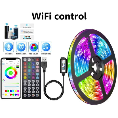 Smart RGB LED Strip Lights - USB Powered, APP & Remote Controlled, Color Changing SMD5050 for TV, Room & Party Decoration