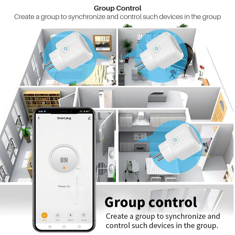 Zigbee Smart Plug (EU 16A/20A) with Power Monitoring and Voice Control - Smart Energy Management System for European Homes, Compatible with Alexa, Google Home, and Yandex Alice