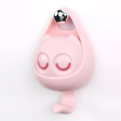 WinkyCat Drill Free Adhesive Hook - Cute Cartoon Wall Hook with Winking Eyes for Home & Bathroom Organization