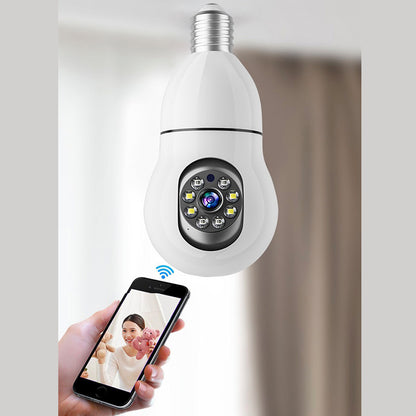 Smart Light Bulb Camera for Home Security with Ultra-Clear Imaging, 360-Degree Pan-Tilt Rotation,  Motion Detection and Tracking