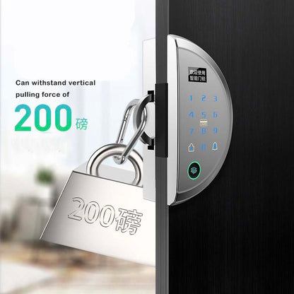 Strong Secure Smart Glass Door Lock with Weatherproof Alloy Casing and Various Unlocking Options like Fingerprint, Mobile APP, NFC, etc.