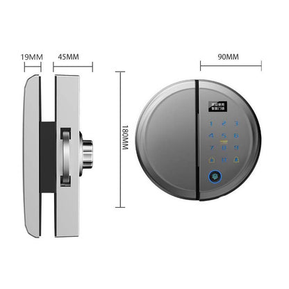 Strong Secure Smart Glass Door Lock with Weatherproof Alloy Casing and Various Unlocking Options like Fingerprint, Mobile APP, NFC, etc.