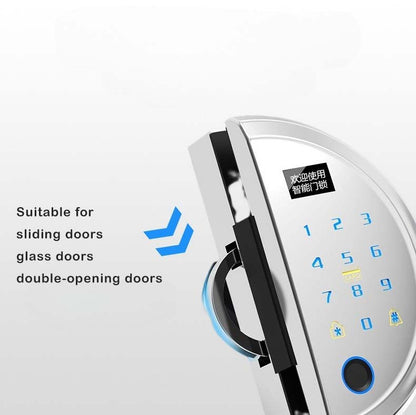 Strong Secure Smart Glass Door Lock with Weatherproof Alloy Casing and Various Unlocking Options like Fingerprint, Mobile APP, NFC, etc.