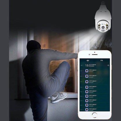 Weatherproof Light Bulb Security Camera with Motion Detection, Full-Color Night Vision, AP Offline Connection