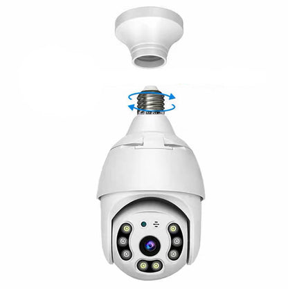 Weatherproof Light Bulb Security Camera with Motion Detection, Full-Color Night Vision, AP Offline Connection