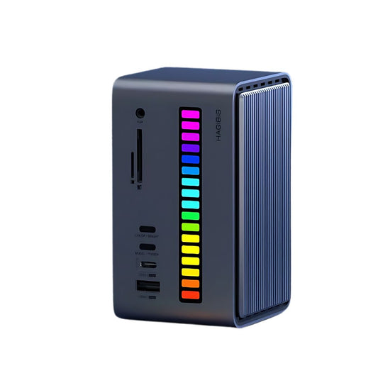 18-in-1 USB-C Docking Station with RGB Strip Light, Dual 4K HDMI, M.2 SSD Enclosure, and Gigabit Ethernet – Your Ultimate All-in-One Hub for Seamless Connectivity and Style