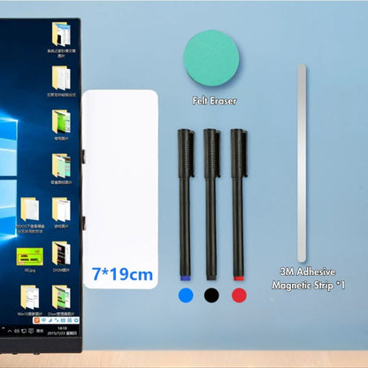 Magnetic Computer Monitor Memo Whiteboard with a delicate Whiteboard Pen and Felt Sponge Eraser to Record To-do Lists, Leave Messages, Reminders, etc.